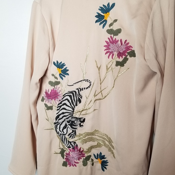 Topshop Tiger Embroidered Long Kimono Duster - Picture 7 of 7